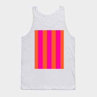 Hot Fuchsia Pink and Burnt Orange Stripes Tank Top